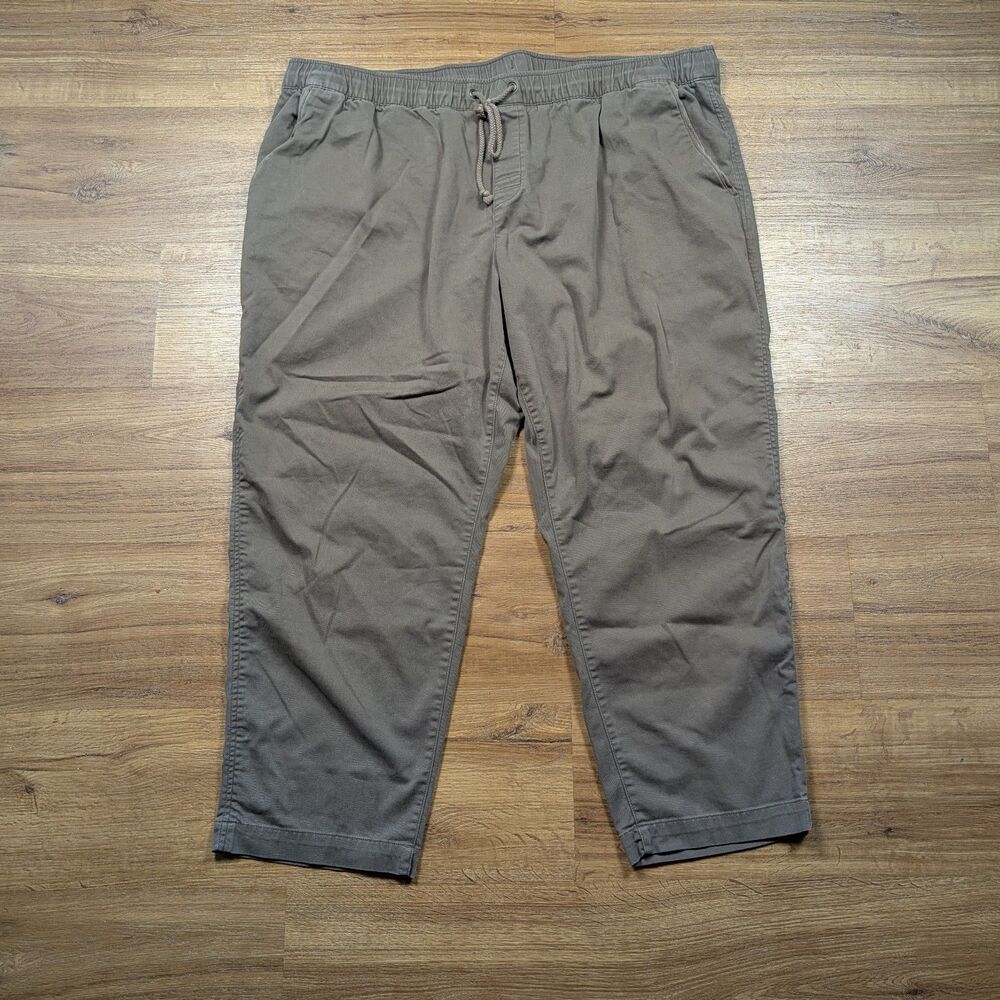 L.L. Bean Dock Pants Men’s XXXL Brown Comfort Elastic Waist Coolmax Stretch